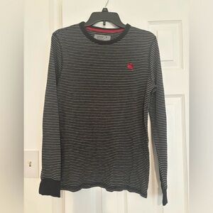 Express Black and White Striped Men's Shirt